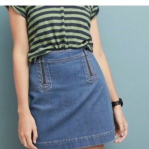 Anthropologie Pilcro and the Letterpress Denim Jean Skirt